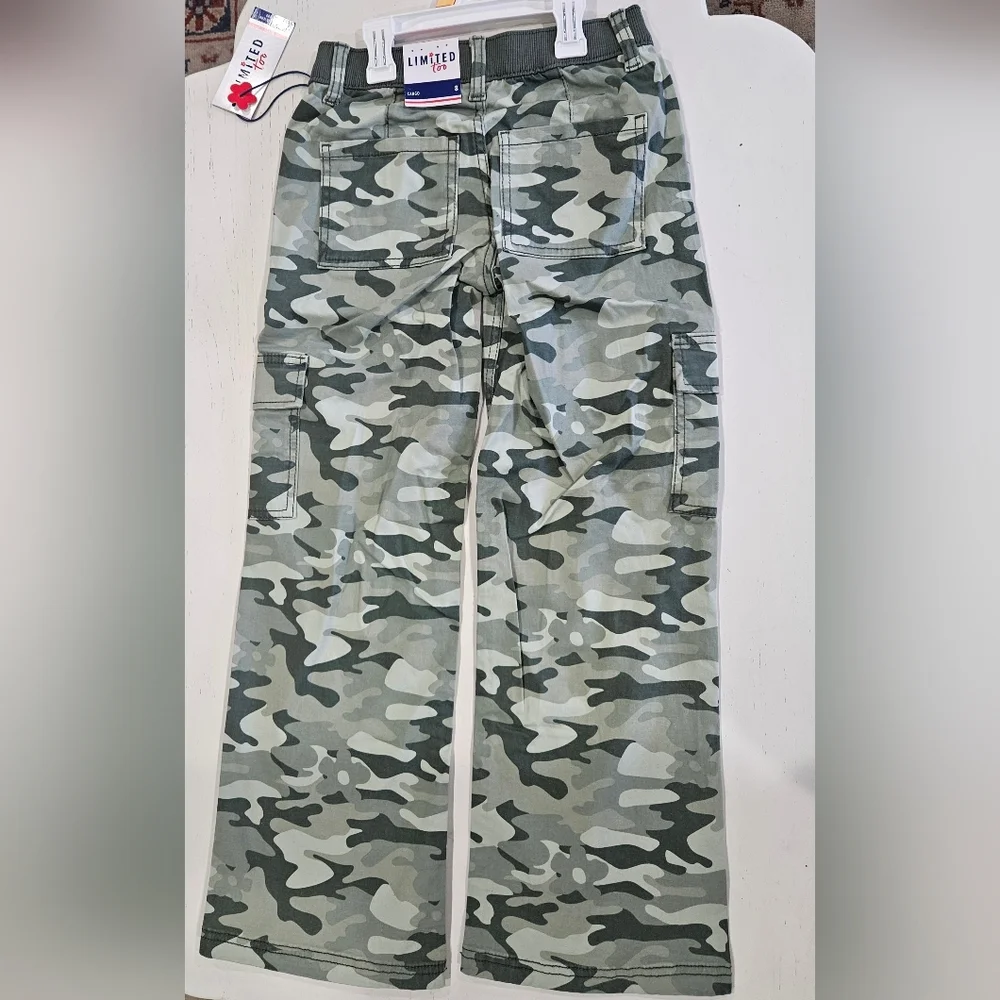 Limited Too Girls Green Camo Army print Cargo pants NEW. Casual Y2k Streetwear - Picture 5 of 9